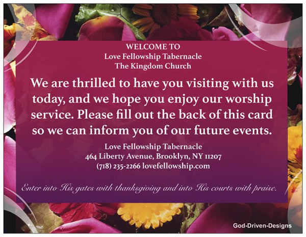 Welcome card template for church